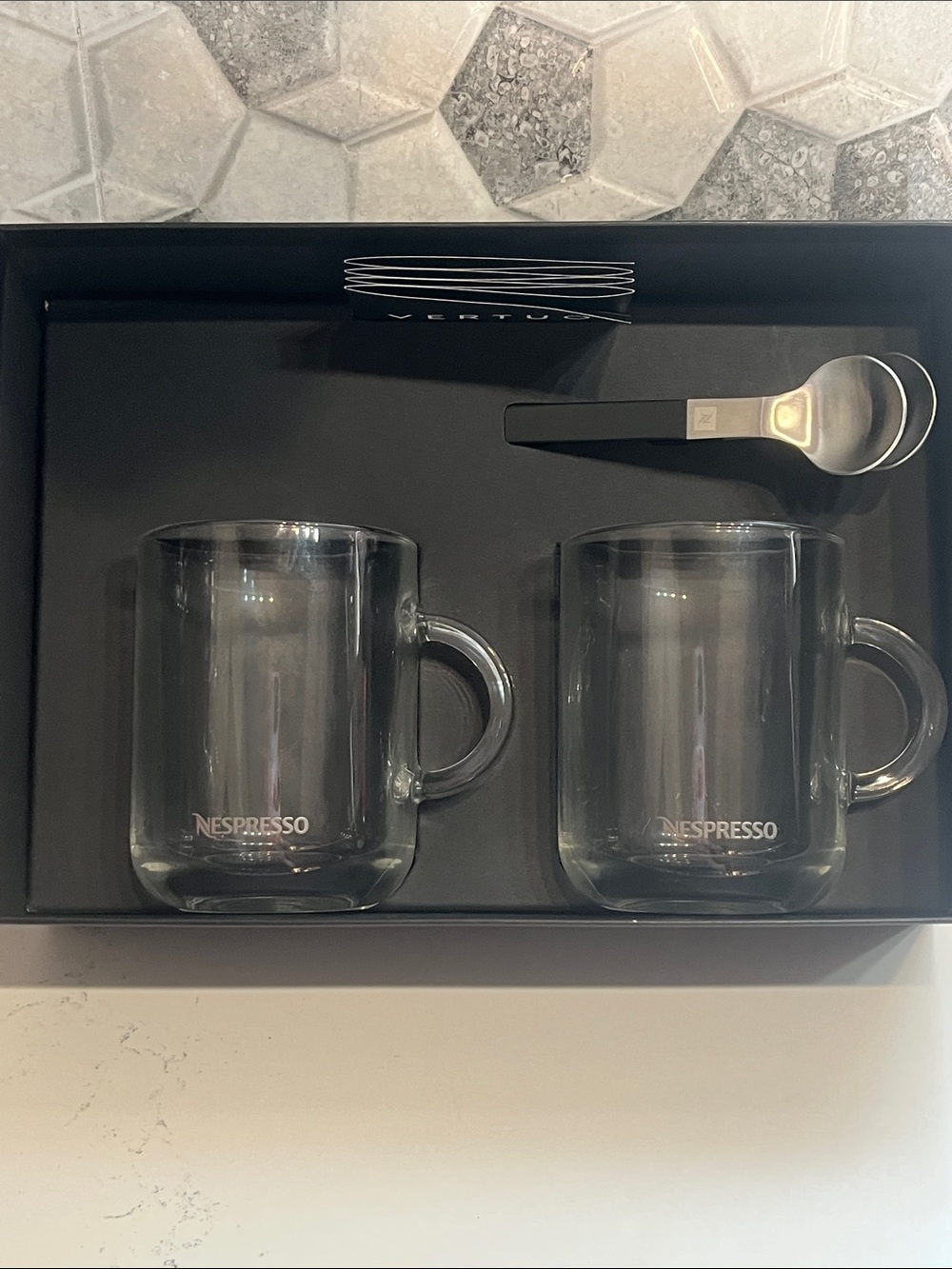 Nespresso Glass Coffee Vertuo Cup With Spoons Set